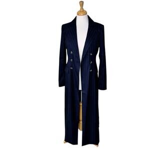 FAVORITE DAUGHTER The Simon Coat Navy Pinstripe Size Small NWT